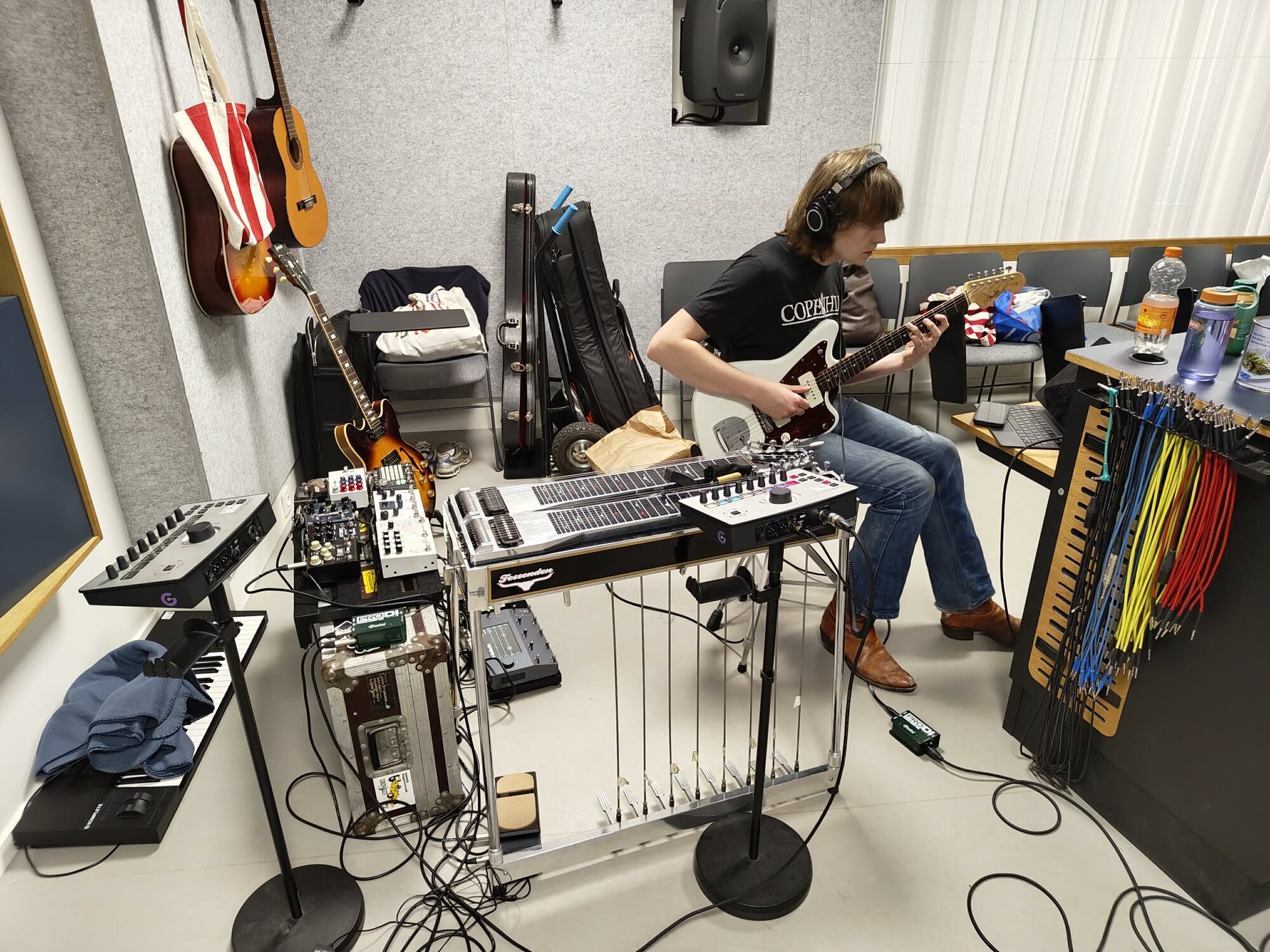 Guitar tracked from the control room